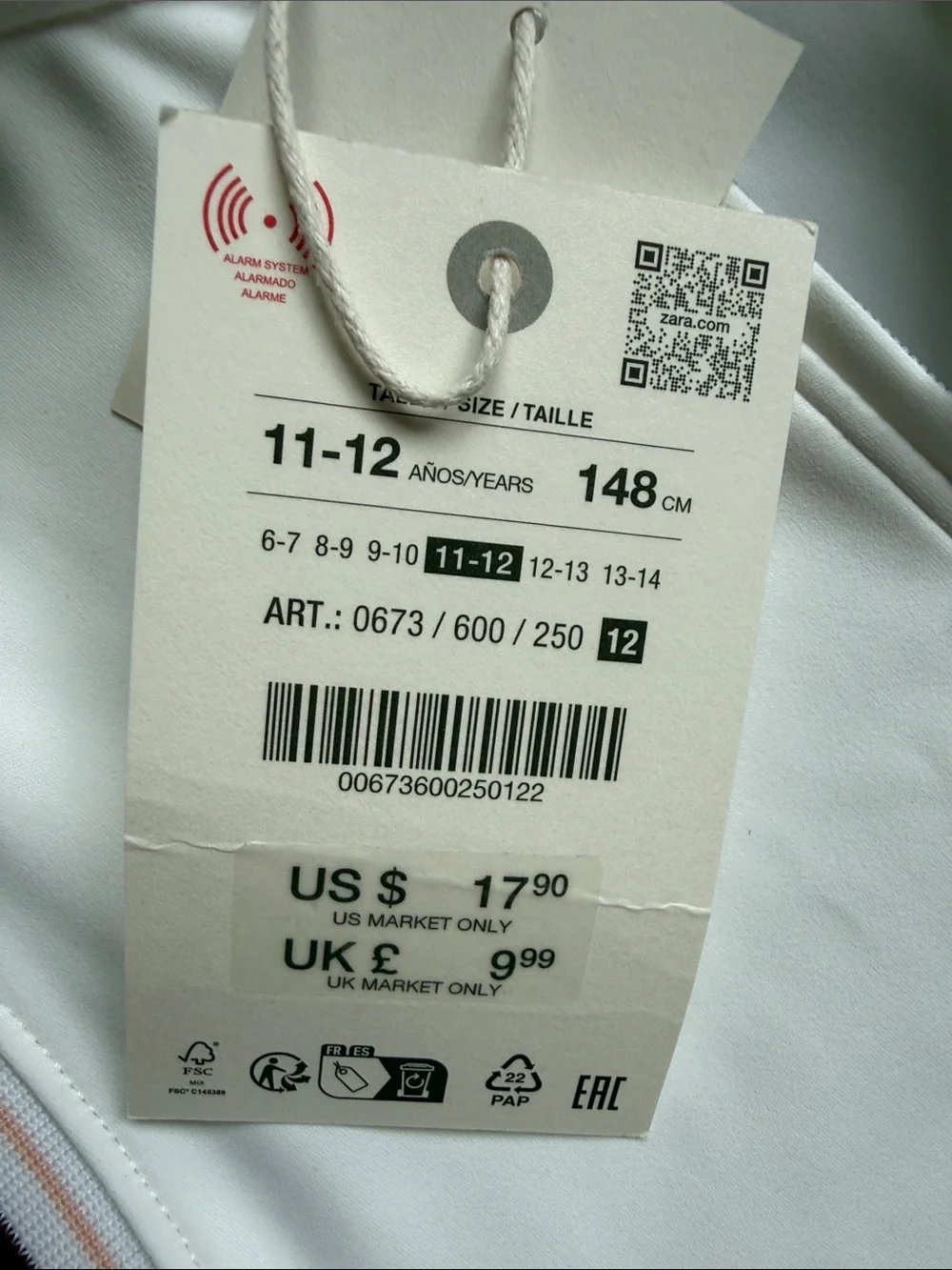 Zara White Tennis Matching Set with Maroon Trim